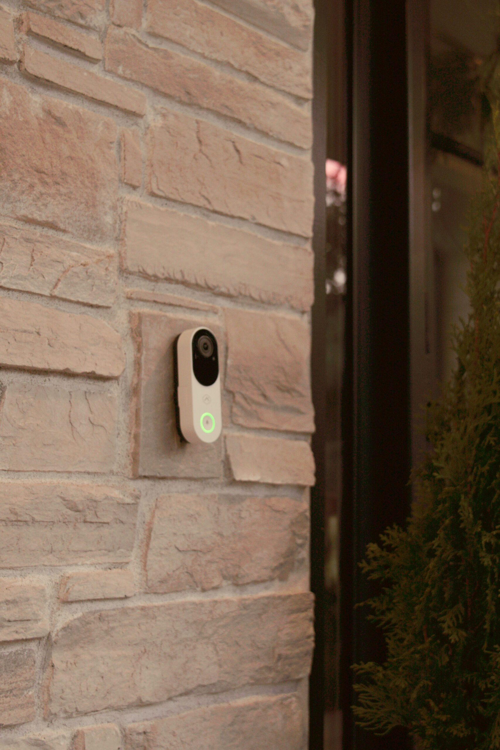 Video doorbell installed at front door