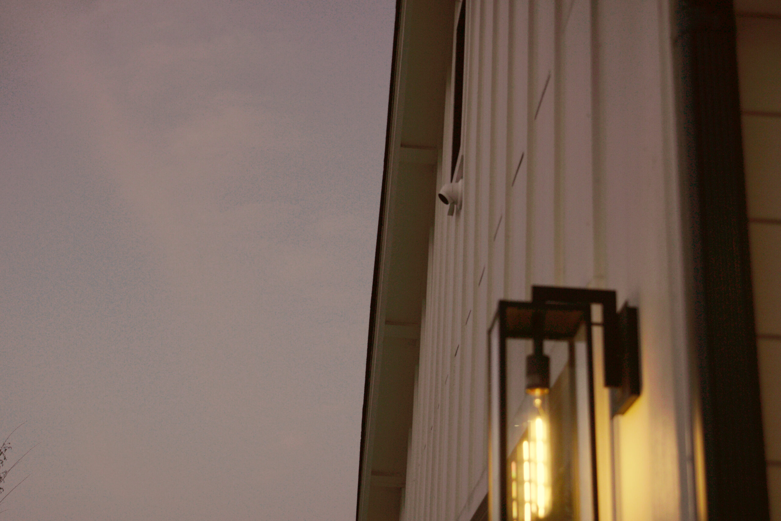 Professional camera installation above garage
