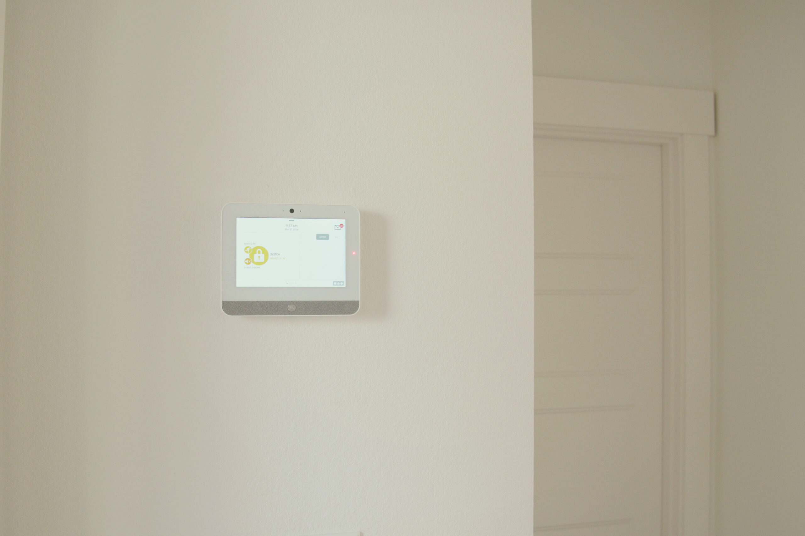 Security system panel installation detail